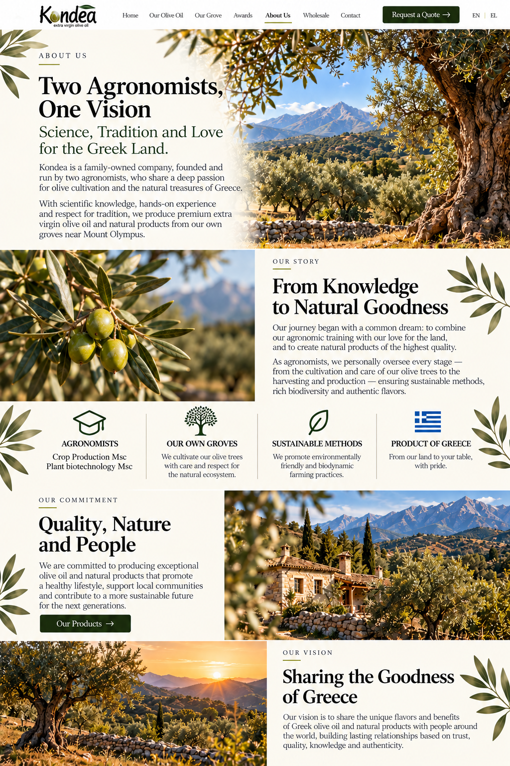 Kondea About Us page — exact approved visual reference